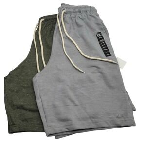 2 Pack Lot NWT Jake Austin Shorts Men Small Gray Green  Drawstring Elastic Waist